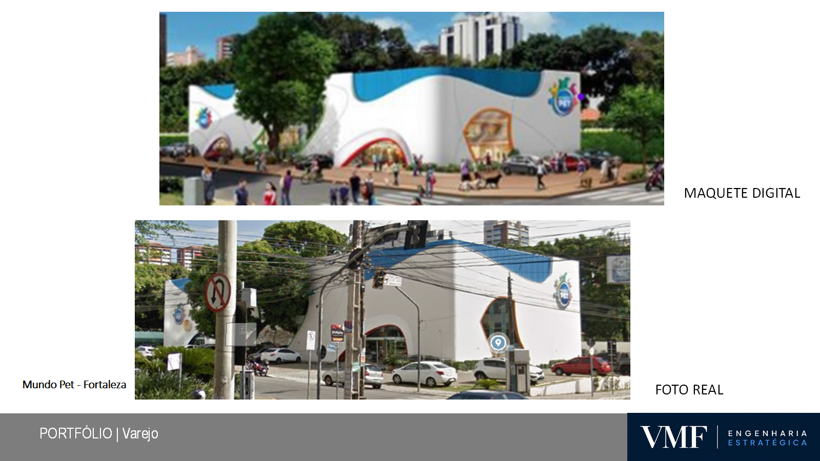 Mundo Pet Fortaleza, maquete digital e foto real